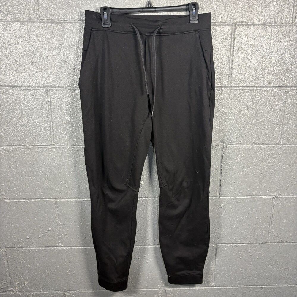 Lululemon Men's M Jogger Pants Black 32x30 Fleece Lined Drawstring Athletic